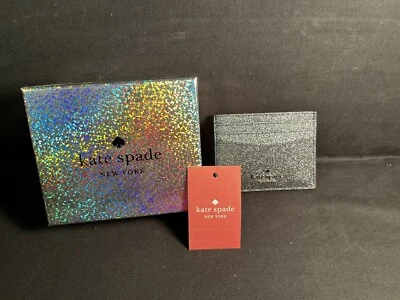 NUEVO Portatarjetas Kate Spade Pequeño Delgado Lola Brillo Azul Marino/Plateado con caja de regalo Foto 1 de 4