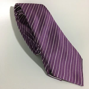 Donald J Trump Signature Collection Tie Mens 100% Silk Purple Diagonal Striped - Picture 1 of 4