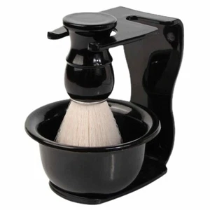 Cepillo de depilación para barba de tejón 3 en 1 con soporte juego de tazones kit de afeitado caliente - Imagen 1 de 4