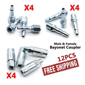 12PCS Euro Air Line Hose Fitting Connector Quick Release 1/4'' BSP Male Female - Picture 1 of 17