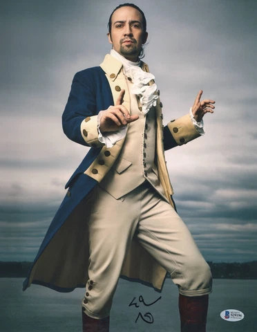 LIN MANUEL MIRANDA SIGNED ALEXANDER HAMILTON AUTOGRAPHED 11X14 PHOTO BAS BECKETT Cover
