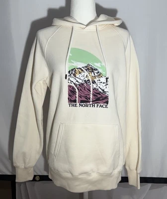 North Face Hoodie Women’s M Ivory Mountain Pullover Sweatshirt Oversized Outdoor - Image 1 of 4