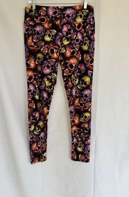 Lularoe TC LEGGINGS CALAVERA MULTI ESQUELETO NEGRO SUAVE ALTO CURVO Foto 1 de 4