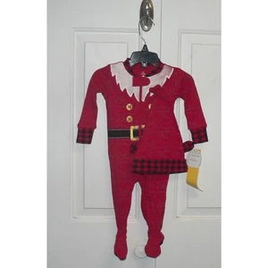 PL Sleep Toddlers Long Sleeve Pajama & Hat Set in Red Santa 6M MSRP $32 - Picture 1 of 4