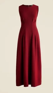 J.CREW Nadia Dress in Ponte Size Medium Red NEW Midi Career Minimalist CI492 - Picture 1 of 12