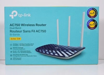 TP-Link AC750 3 in 1 Wireless Dual Band Router -Archer C20 - 3 External Antennas - Image 1 of 4