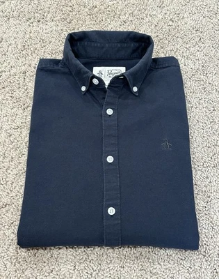 Original Penguin Men’s LS Core Oxford Shirt Medium M Dark Sapphire Blue Slim Fit - Image 1 of 4