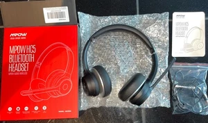 MPOW MPBH359A HC5 Black On the Ear BLUETOOTH Headset with Microphone NEW! - Afbeelding 1 van 5