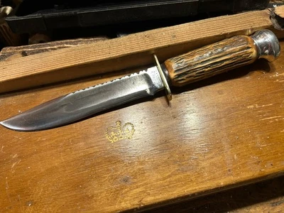 Canicas Hoja Fija Cuchillo de Caza Cuerno de Ciervo Lote De Colección Archivo Trabajo CÓMPRALO AHORA Foto 1 de 4