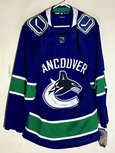 Adidas ADIZERO Authentic NHL Jersey Vancouver Canucks Team Blue Size 44 - Picture 1 of 1