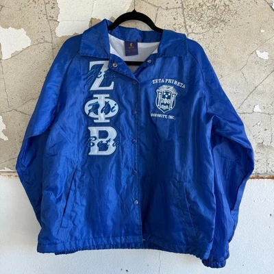 Chaqueta cortavientos Zeta Phi Beta Sorority ZΦB apliques escudo mujer S vida griega Foto 1 de 4