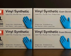 400ct Adult Latex Gloves Powder-Free Exam Grade 4-Pack Bundle Durable Grip Fit - Picture 1 of 3
