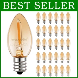 30-Pack Amber LED C7 Bulb, E12 Base Nightlight Replacement - Picture 1 of 9