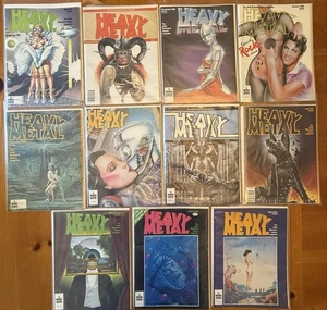 Heavy Metal Magazine Lot 10 Issues 1980 Moebius Royo Corben Sci-Fi Fantasy B9#10 - Picture 1 of 13