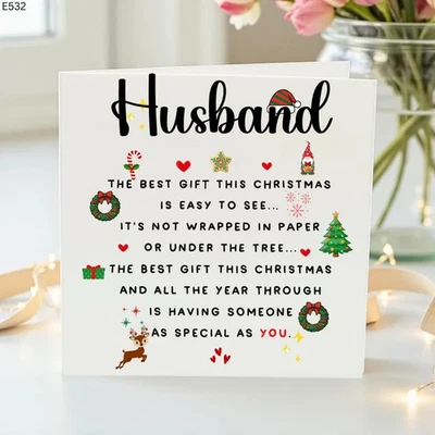 Christmas Card for Husband – Romantic Xmas Poem Card, Sentimental Holiday card - Image 1 of 4