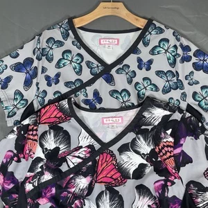 Koi Kathy Peterson Scrub Top Bundle of Two Women's 2X Patterned Nursing - Picture 1 of 7
