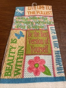 NWT ~One  Kitchen Towel ~ Live in the moment ~ Beauty Is Within Cotton 14 x 24 - Bild 1 von 7