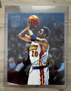 RARE Larry Hughes 2000-01 Topps Reserve 8x10 Auto Canvas Warriors  - Picture 1 of 3