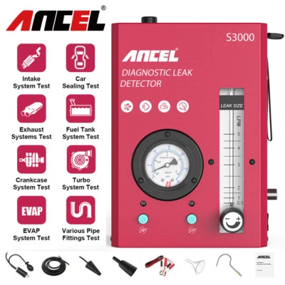 ANCEL S3000 Automotive EVAP Machine 12V Car Smoke Leak Detector Pipe Vacuum Test