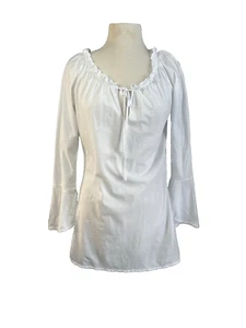 Vintage Victoria Secret Top Tunic White Peasant Bell Sleeves Angelcore Small - Picture 1 of 11