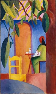 August Macke - Sitzen Zimmer Vintage Kunstdruck - Picture 1 of 1