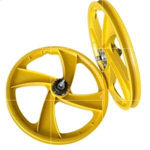 Bicicletta BMX 20" Cerchio Sportivo PVC (GIALLO) 4 RAGGI Set di Ruote Expedite - Foto 1 di 1