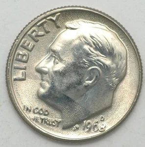 1968-D Roosevelt Dime Uncirculated from original roll Free Shipping - Picture 1 of 4