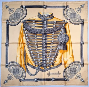 RARE VINTAGE HERMES Silk Scarf "Brandebourgs" Carre 90 designed by Caty Latham - Picture 1 of 14