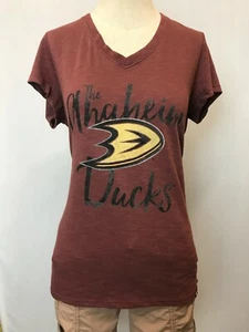 Top Anaheim Ducks para mujer pequeño mediano rojo 47 marca manga corta hockey - Imagen 1 de 8