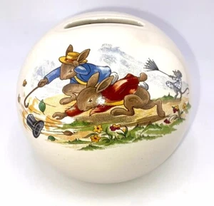Royal Doulton Bunnykins Bank Windy Day Made in England 1936 Piggy Bank - Picture 1 of 9