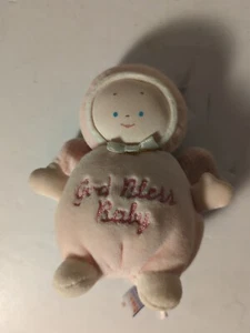 GUND PLUSH BABY GUND GOD BLESS BABY ANGEL 5" RATTLE PINK GIRL PLUSH TOY - Picture 1 of 4