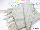 NWT LuLaRoe MIMI Soft Knit Sweater Wrap Fringe Shawl - One Size - Lgt Tan & Blue