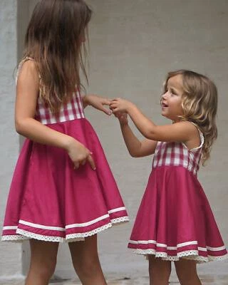 NUEVO Vestido de picnic a cuadros rojo lobo bien vestido para niñas WDW talla 5 nuevo con etiquetas Foto 1 de 4