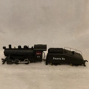 HO Tyco Mantura Sante Fe 0 4 0 Steam Locomotive With Tender Diecast & Plastic - Picture 1 of 9