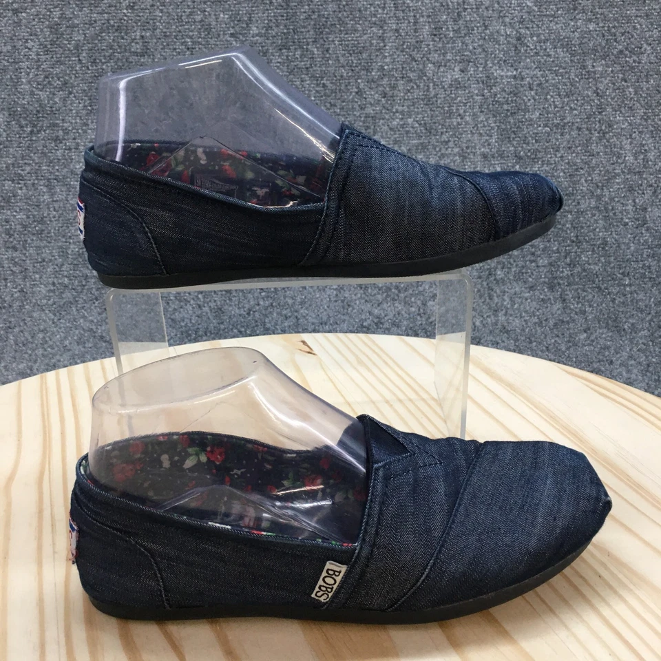 Bobs by Skechers Shoes Womens 6 Slip On Flats Blue Canvas Round Toe Denim 33906 - Image 1 of 4