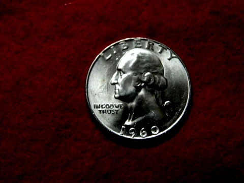 1960 D 25C WASHINGTON  UNC 90% SILVER QUARTER ITEM #44R Cover