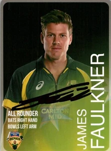 ✺Signed✺ 2014 2015 AUSTRALIA Cricket Card JAMES FAULKNER BBL - Picture 1 of 2