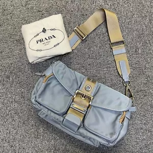 Prada shoulder bag light blue nylon - Picture 1 of 22