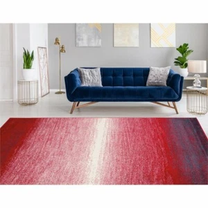 Linon Omar Polypropylene 8'x10' Rug in Red and Ivory - Picture 1 of 6