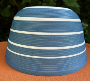 NEU Designer Japanische Lampenschirm aus recycletem Papierstreifen, 33cm blau - Bild 1 von 8