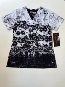 GREYS ANANTOMY WOMEN SPANDEX STRECTH PRINT TOP PETAL PARTY (PLPR) ALL SIZES NWT - Picture 1 of 2