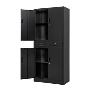 Metal Storage Cabinet with Adjustable Shelves and Drawers, Locking Cabinet - Picture 1 of 10