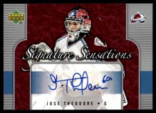 2006-07 Upper Deck Signature Sensations Jose Theodore Auto Colorado Avalanche