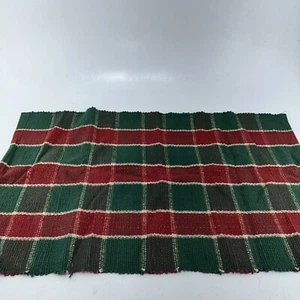 Bauernhaus festlicher Tischläufer rot grün gewebt kariert Weihnachten 20Bx36L - Bild 1 von 11