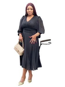 Plus Sz Elegant Women's Chiffon Turkish Dress –Premium Quality More Style, Color - Picture 1 of 21