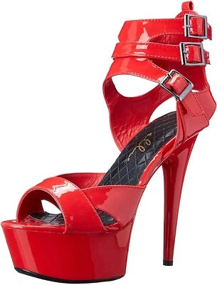 Ellie Shoes 609-ATHENA Peep toe Platform, Red, Size 9 - Image 1 of 4