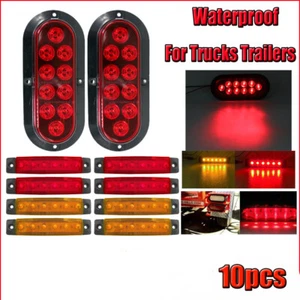 10Pcs Car Light Set Tail Light Brake Light Side Waterproof For Trucks Trailers - Bild 1 von 19