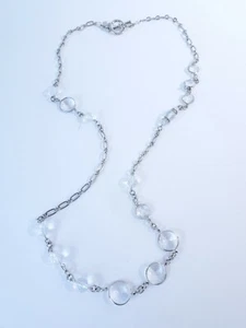 Ann Taylor Women's Silver Lucite Crystal Fireball Toggle Necklace NWOT $59.5 - Picture 1 of 12