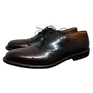 Chaussures habillées Allen Edmonds taille 15 C bordeaux noir selle Oxford Shelton lacets - Photo 1 sur 12