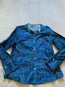 Liz Claiborne Women Paisley Long Sleeve Button-Up Shirt Multicolor Size 12 - Picture 1 of 10